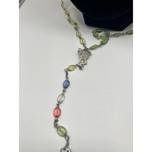 St Labre Indians Multicolored Rosary Beads 22 7/8 Inch Necklace! - Picture 10 of 12